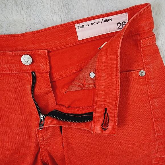 Rag & Bone Red Fire Engine Mila Denim Cut Off Jean Shorts - Picture 9 of 9